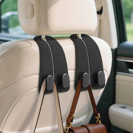 Car Seat Headrest Hook | Vegan Leather Hooks (Buy 1 Get 1 Free)