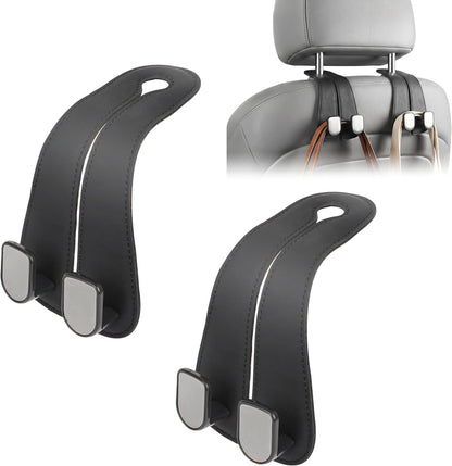 Car Seat Headrest Hook | Vegan Leather Hooks (Buy 1 Get 1 Free)