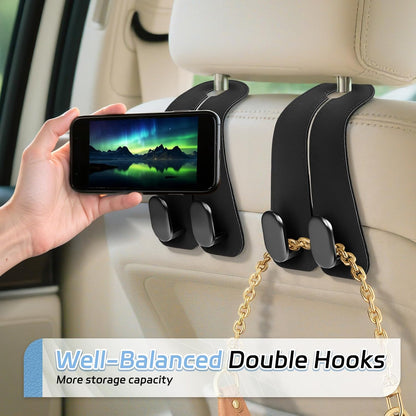 Car Seat Headrest Hook | Vegan Leather Hooks (Buy 1 Get 1 Free)