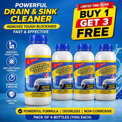 Power Drain™ Drain & Sink Cleaner (110g) | Instantly Removes Tough Pipe Blockages | Buy 1 Get 3 Free