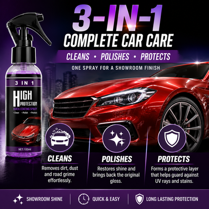 3-in-1 Car Coating Spray – Instant Shine & Protection | Buy 1 Get 1 FREE