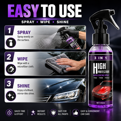 3-in-1 Car Coating Spray – Instant Shine & Protection | Buy 1 Get 1 FREE
