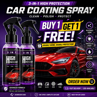 3-in-1 Car Coating Spray – Instant Shine & Protection | Buy 1 Get 1 FREE