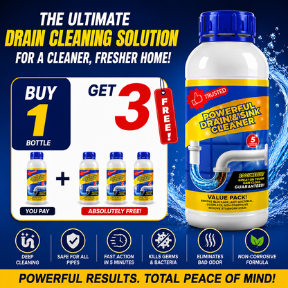 Power Drain™ Drain & Sink Cleaner (110g) | Instantly Removes Tough Pipe Blockages | Buy 1 Get 3 Free