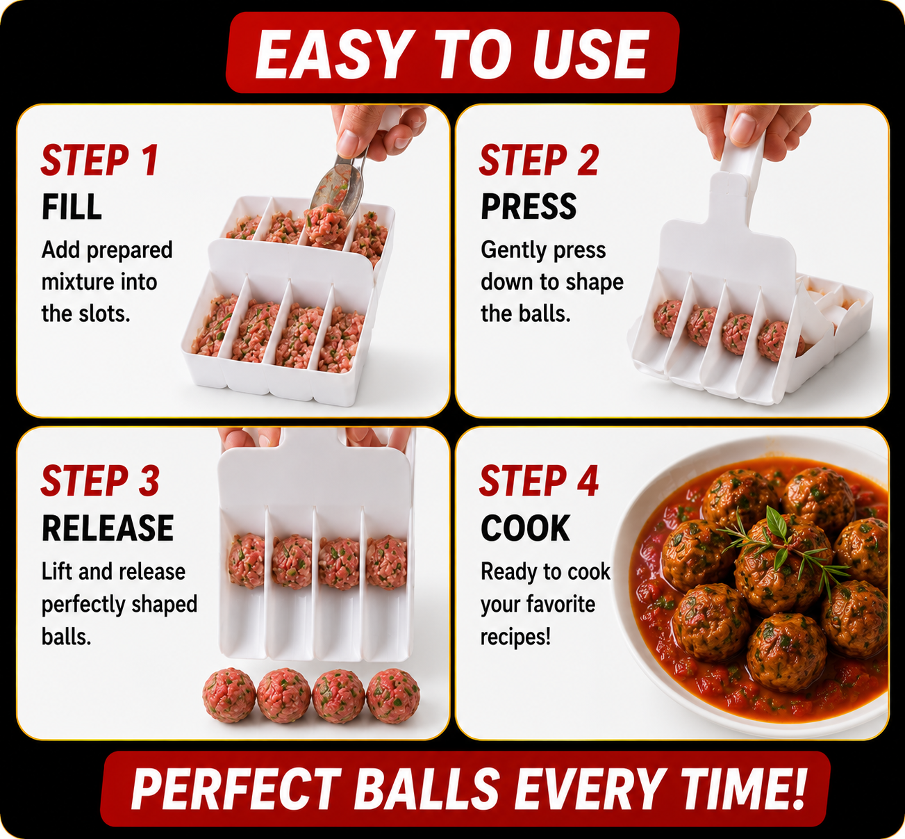 Perfect Kofta™ Meatball Maker | Make 5 Perfect Koftas In Seconds