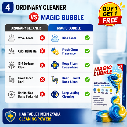 Magic Bubble™ Dual-Action Toilet & Drain Cleaning Tablets (24 Tablets) | Buy 1 Get 1 Free